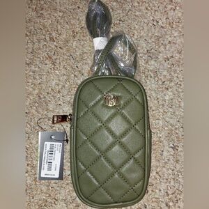 Badgley Mischka Olive Quilted Crossbody Phone Case Bag NWT